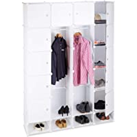 Relaxdays Armario Ropero Modular XXL- Blanco- 36.5x145x198 cm